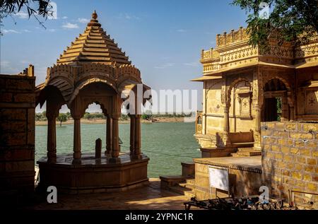 Lago Gadisar, Jaisalmer, India. Settembre 2015 Foto Stock