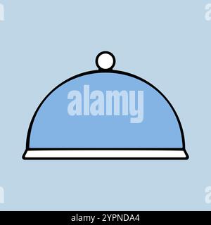 Cloche, icona del vettore della barra degli alimenti. Apparecchio da cucina. Simbolo grafico per la progettazione di siti Web di cottura, logo, app, UI Illustrazione Vettoriale