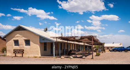 Storico Castolon Store nel Big Bend National Park prima dell'incendio del 2019. Foto Stock