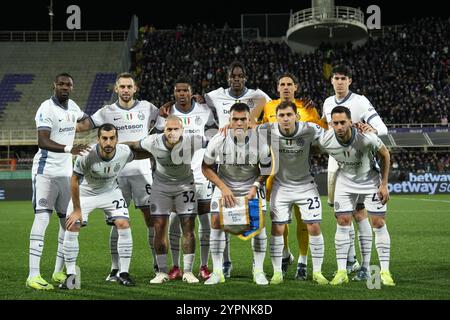 Firenze, Italia. 1 dicembre 2024. Team Inter durante la partita di serie A Enilive 2024/2025 tra Fiorentina e Inter - serie A Enilive allo Stadio Artemio Franchi - Sport, calcio - Firenze, Italia - domenica 1 dicembre 2024 (foto di massimo Paolone/LaPresse) crediti: LaPresse/Alamy Live News Foto Stock