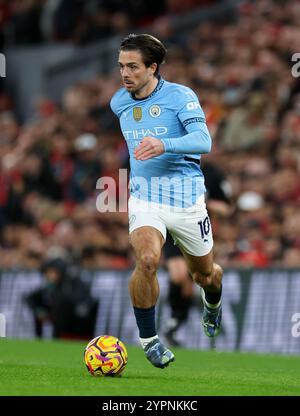 Liverpool, Regno Unito. 1 dicembre 2024. Jack Grealish del Manchester City durante la partita di Premier League ad Anfield, Liverpool. Il credito per immagini dovrebbe essere: Simon Bellis/Sportimage Credit: Sportimage Ltd/Alamy Live News Foto Stock