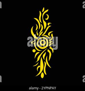 Design floreale Un classico elemento floreale in bianco e nero caratterizzato da eleganza Illustrazione Vettoriale