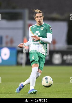 Eupen, Belgio. 1 dicembre 2024. Maxence Maisonneuve di RAAL nella foto durante una partita di calcio tra KAS Eupen e RAAL la Louviere, a Eupen, il giorno 13 della 2024-2025 'Challenger Pro League' 1B seconda divisione del campionato belga, domenica 01 dicembre 2024. BELGA FOTO JOHN THYS credito: Belga News Agency/Alamy Live News Foto Stock