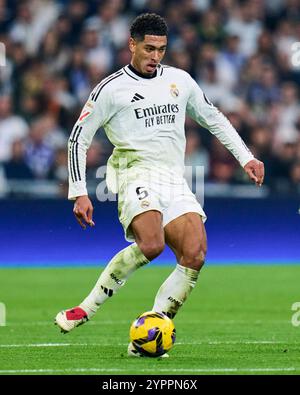 Madrid, Spagna. 1 dicembre 2024. Durante la partita della Liga EA Sports tra il Real Madrid CF e il Getafe CF giocata allo stadio Santiago Bernabeu il 1 dicembre 2024 a Madrid, Spagna. (Foto di Cesar Cebolla/PRESSINPHOTO) credito: PRESSINPHOTO SPORTS AGENCY/Alamy Live News Foto Stock