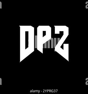 Logo DPZ Letter per l'azienda tecnologica. Combinazione di colori bianco e nero con logo DPZ. Logo DPZ, vettore DPZ, design DPZ, icona DPZ, alph DPZ Illustrazione Vettoriale