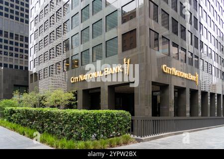 Los Angeles, California, USA - 28 maggio 2023: Sede della City National Bank a Los Angeles, California, USA. Foto Stock