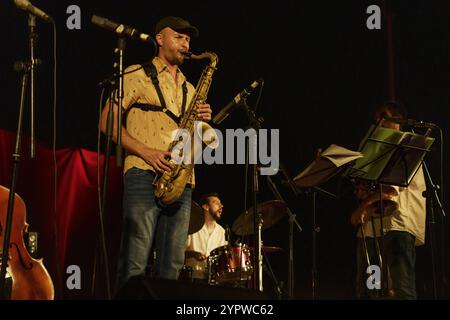 Concerto jazz Miquel Angel Rigo, A Jazz De Mar. Porto Colom, Maiorca, spagna Foto Stock