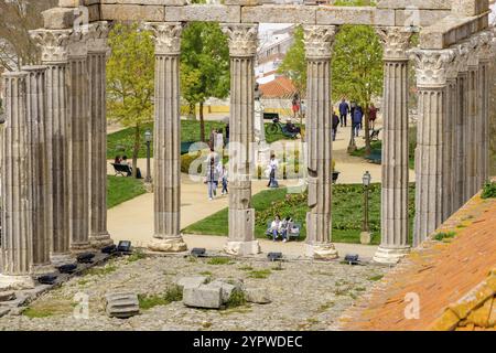 Templo romano de Evora, Templo de Diana, Evora, Alentejo, Portogallo, Europa Foto Stock