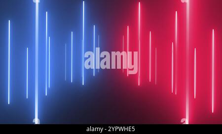 Luci al neon astratte che illuminano lo sfondo della linea, forma geometrica che illumina Foto Stock
