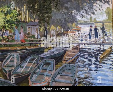 Claude Monet, bagnanti a la Grenouillere, 1869, olio su tela, National Gallery, Londra, Inghilterra, Gran Bretagna Foto Stock