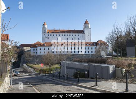 Bratislava, Slovacchia, 20 gennaio 2024: Castello di Bratislava. Bratislavsky hrad. Slovacchia, Europa Foto Stock