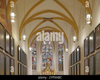 Ammira il coro: La chiesa di San Tommaso a Lipsia, il luogo in cui lavorava J.S. Bach. Sassonia, Germania, Europa Foto Stock