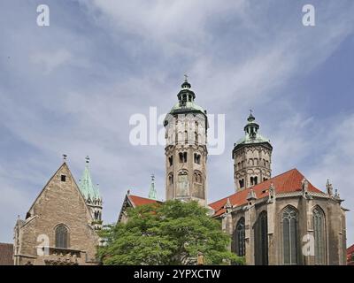 Cattedrale di Naumburg di San Pietro e Paolo in primavera soleggiata. Naumburg, Sassonia-Anhalt, Germania, Europa Foto Stock