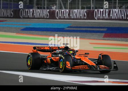 Doha, Qatar. 28 novembre 2024. 11/28/2024 - Oscar Piastri (AUS) - McLaren Formula 1 Team - McLaren MCL38 - Mercedes durante la gara del 01.12.2024, Lusail International Circuit, Doha, Formula 1 Qatar Airways Qatar Grand Prix 2024 (foto di Alessio De Marco/Sipa USA) crediti: SIPA USA/Alamy Live News Foto Stock