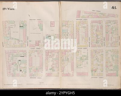 Mappa delimitata da Houston Street, Allen Street, First Street, Essex Street, Rivington Street, Bowery, piatto 41 1853 di Perris, William Foto Stock