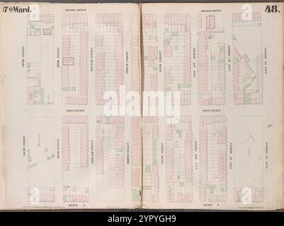 Mappa delimitata da East 12th Street, Avenue A, Fifth Street, Second Avenue, Plate 48 1853 di Perris, William Foto Stock