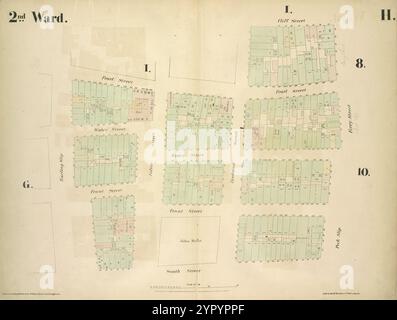 Secondo reparto. [Mappa delimitata da Pearl Street, Beekman Street, Cliff Street, Ferry Street, Peck Slip, South Street, Burling Street; compresi Water Street, Front Street, Fulton Street], targa H 1855 di Perris, William Foto Stock