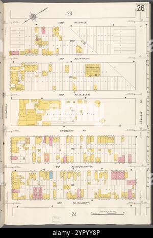 Queens V. 2, Plate No. 26 [Mappa delimitata da 13th Ave., Graham Ave., 8th Ave., Broadway] 1884 - 1936 Foto Stock