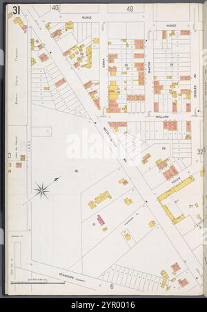 Queens V. 3, Plate No. 31 [Mappa delimitata da Nurge, Zeidler Ave., Stanhope, Linden Hill Cemetery] 1884 - 1936 Foto Stock