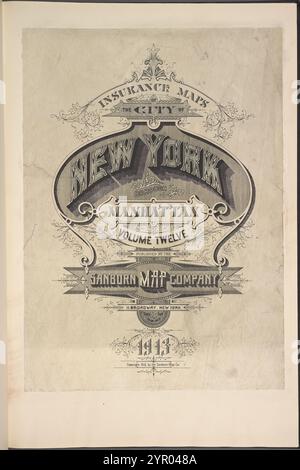Mappe assicurative della città di New York, Borough di Manhattan. Volume dodici. Pubblicato dalla Sanborn Map Company, 11 Broadway, New York, 1913. 1913 Foto Stock