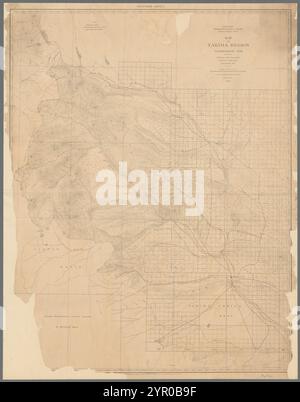 Mappa della regione di Yakima, Washington ter. 1882 di Pumpelly, Raphael, 1837-1923 Foto Stock