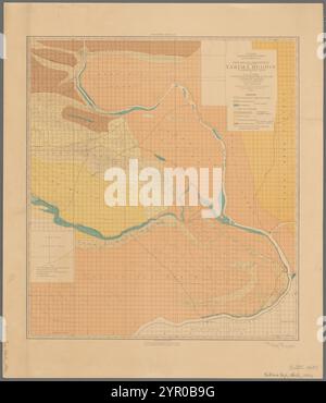 Mappa agricola preliminare della regione di Yakima, Washington ter. 1883 dal Northern Transcontinental Survey Foto Stock