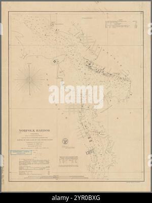 Porto di Norfolk, Virginia : da un sondaggio trigonometrico sotto la direzione di A.D. Bache, sovrintendente del Survey of the Coast of the United States 1857 da parte dello United States Coast Survey Foto Stock