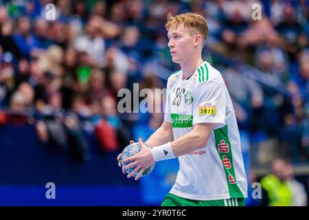 Lemgo, Deutschland. 1 dicembre 2024. Jonathan Edvardsson (TSV Hannover-Burgdorf, #26) GER, TBV Lemgo Lippe vs. TSV Hannover-Burgdorf, Handball, 1. Bundesliga, 12 anni. Spieltag, Spielzeit 2024/2025, 01.12.2024 foto: Eibner-Pressefoto/Jan Rollinger credito: dpa/Alamy Live News Foto Stock