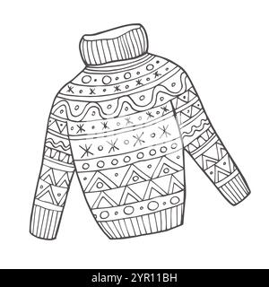 Maglione natalizio: Silhouette, vettoriale, logo, icona, illustrazione Illustrazione Vettoriale