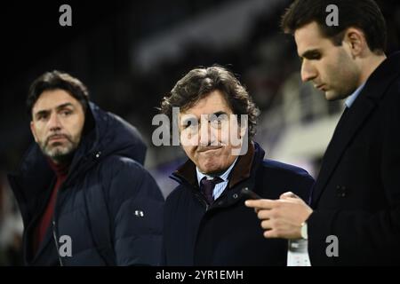 Foto massimo Paolone/LaPresse 29 dicembre 2023 - Firenze, Italia - sport, calcio - Fiorentina vs Torino - Campionato italiano di calcio serie A TIM 2023/2024 - Stadio Artemio Franchi. Nella foto: Presidente Torino FC Urbano Cairo 29 dicembre 2023 Firenze, Italia - sport, calcio - Fiorentina vs Torino - Campionato Italiano di calcio serie A 2023/2024 - Stadio Artemio Franchi. Nella foto: Presidente del Torino FC Urbano Cairo Foto Stock