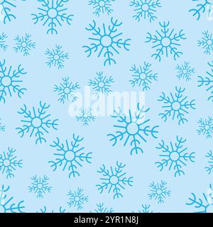 Sfondo senza interruzioni con fiocchi di neve. Elementi decorativi per Natale e Capodanno. Illustrazione vettoriale. Illustrazione Vettoriale