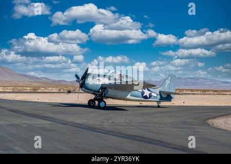 Grumman F4F Wildcat che irrompe dopo un volo in Arizona Foto Stock