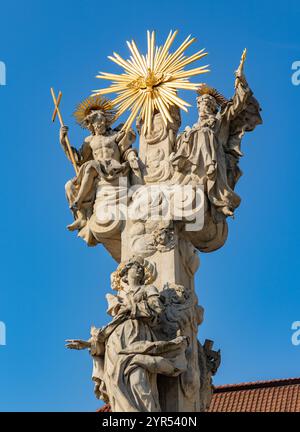 Una foto della colonna della Santissima Trinità a Brno. Foto Stock