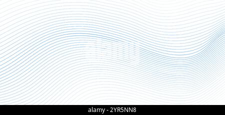 Sfondo a onde astratte, motivi grafici ondulati, design moderno con strisce sottili. Illustrazione Vettoriale