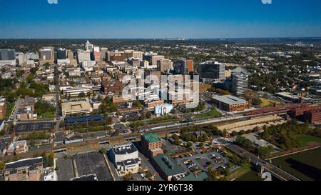 2021 OTTOBRE, WILMINGTON, DELEWARE, Stati Uniti - Vista aerea di downton Wilmington Delaware Foto Stock