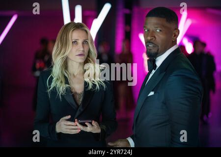 DATA DI RILASCIO: 17 gennaio 2025. TITOLO: Torna in azione. STUDIO: Netflix. DIRETTORE: Seth Gordon. TRAMA: Le ex spie della CIA Emily e Matt vengono tirate indietro nello spionaggio dopo che le loro identità segrete sono state rivelate. JAMIE FOXX nel ruolo di Matt, CAMERON DIAZ nel ruolo di Emily. (Immagine di credito: © Netflix/Entertainment Pictures/ZUMAPRESS.com) SOLO PER USO EDITORIALE! Non per USO commerciale! Foto Stock