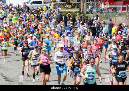 La maratona di Boston si tiene a Boston, Massachusetts Foto Stock