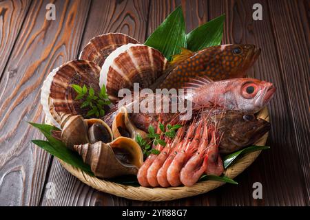 Set di pesce fresco di Hokkai Foto Stock