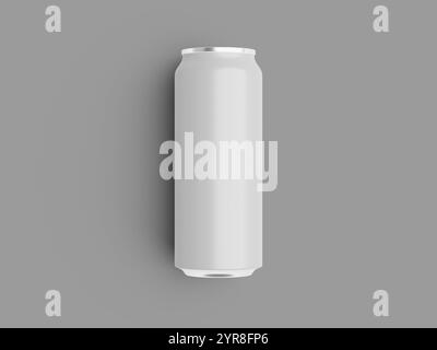 Flat Lay White Blank drink CAN Mockup 3D rendering Foto Stock