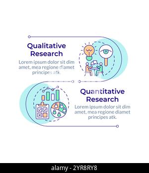 Sequenza verticale infografica dei metodi di ricerca quantitativa e qualitativa Illustrazione Vettoriale