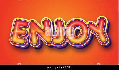 Effetto testo stile vettoriale modificabile 3D. Illustrazione Vettoriale