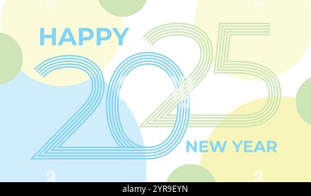 Design della carta buon anno. 2025 numeri Illustrazione Vettoriale