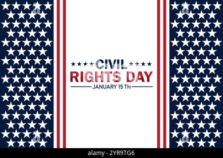 Illustrazione Civil Rights Day Vector. 15 gennaio. Concetto di vacanza. Modello per sfondo, banner, scheda, poster con iscrizione di testo. Illustrazione Vettoriale