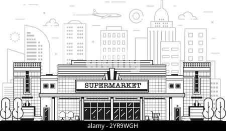Supermercato o negozio di alimentari in linea Illustrazione Vettoriale