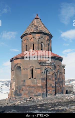 La chiesa di San Gregorio di Abumarents. Rovine ANI, una delle rovine più importanti delle antiche civiltà di Kars, in Turchia Foto Stock