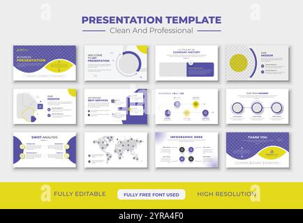 Progettazione di modelli di diapositive per presentazioni PowerPoint professionali e aziendali Illustrazione Vettoriale