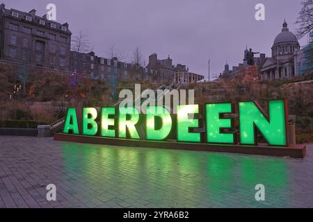 Insegna di Aberdeen a Union Terrace Gardens Aberdeen Scozia novembre 2024 Foto Stock