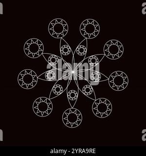 Ripetizione geometrica sacra circolare Illustrazione Vettoriale