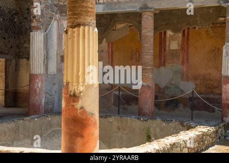 Affreschi a Pompeji, distrutti dall'eruzione del vulcano Vesuvio in AC79, Italia Foto Stock