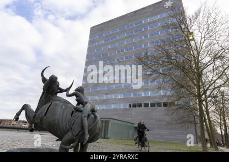 Lovanio, Belgio. 3 dicembre 2024. Questa foto è scattata durante la cerimonia di insediamento e giuramento del nuovo consiglio provinciale della provincia di Vlaams-Brabante martedì 03 dicembre 2024 a Lovanio. BELGA FOTO NICOLAS MAETERLINCK credito: Belga News Agency/Alamy Live News Foto Stock